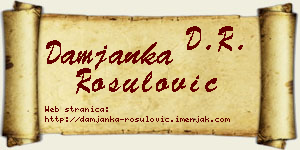 Damjanka Rošulović vizit kartica